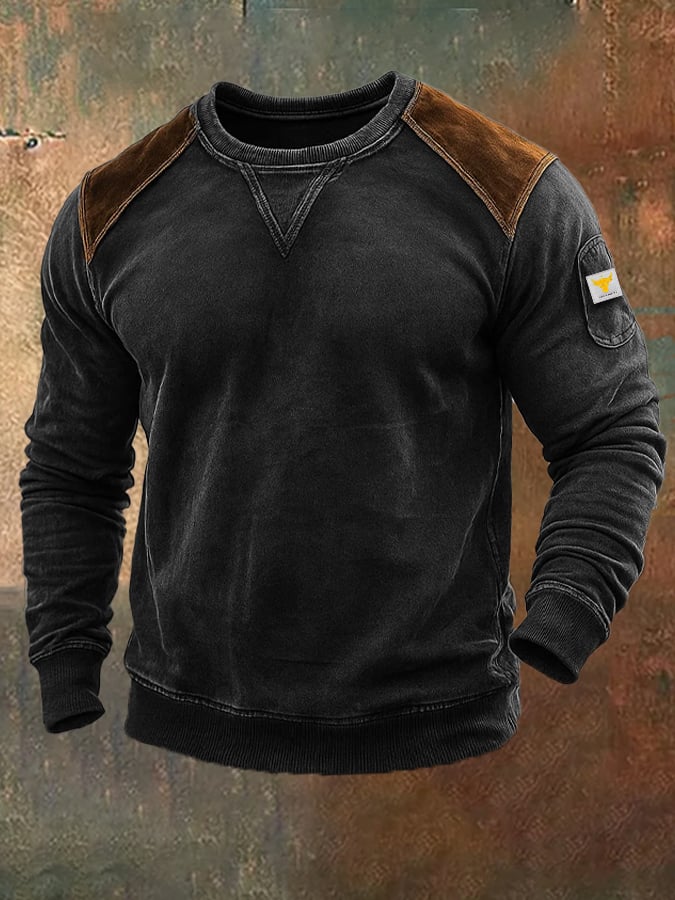 Men's Vintage Comfort Henley Sweatshirt