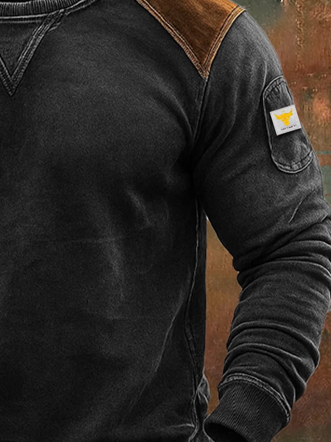 Men's Vintage Comfort Henley Sweatshirt