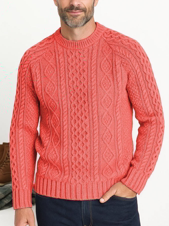 Men's Retro Thick Hand-woven Knitted Sweater
