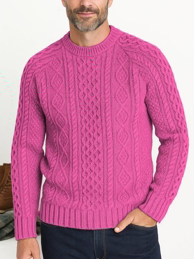 Men's Retro Thick Hand-woven Knitted Sweater