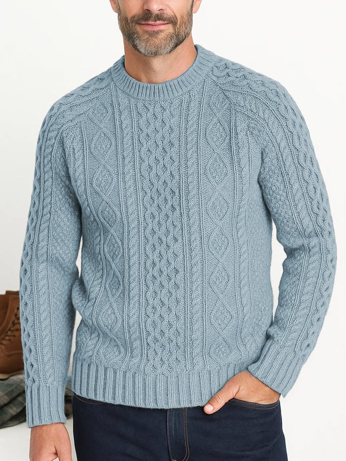 Men's Retro Thick Hand-woven Knitted Sweater