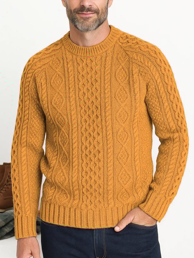 Men's Retro Thick Hand-woven Knitted Sweater