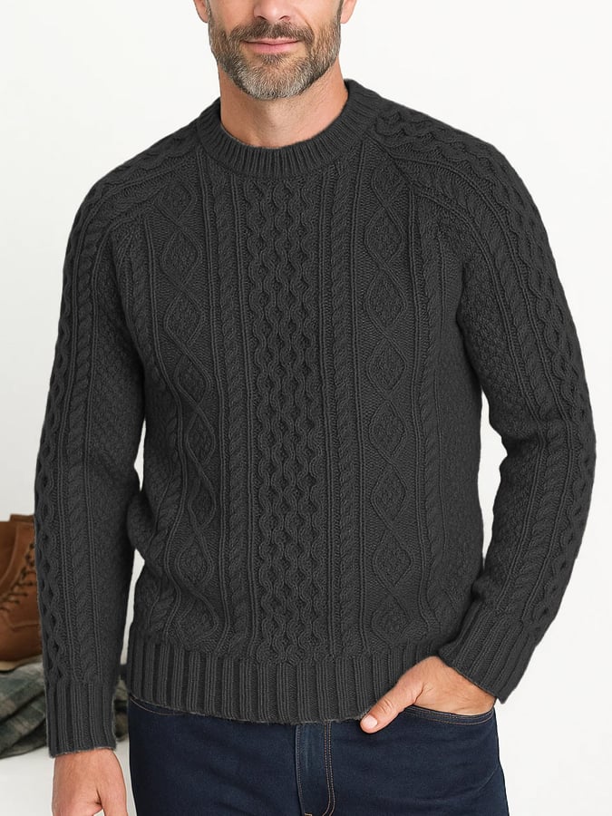 Men's Retro Thick Hand-woven Knitted Sweater