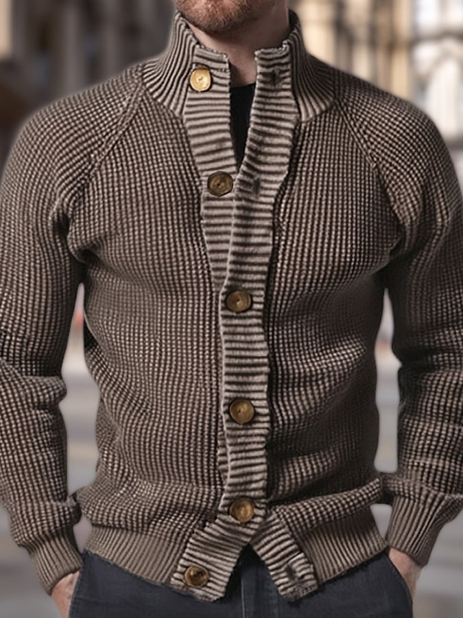 Men's Vintage Casual Knitted Wool Sweater Jacket