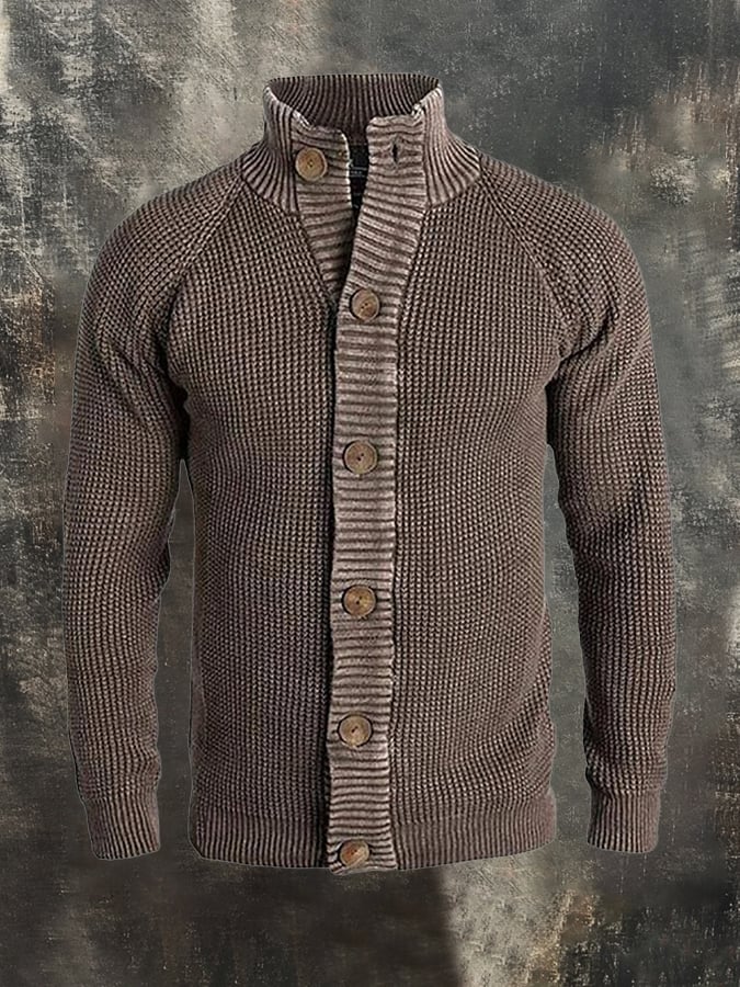 Men's Vintage Casual Knitted Wool Sweater Jacket