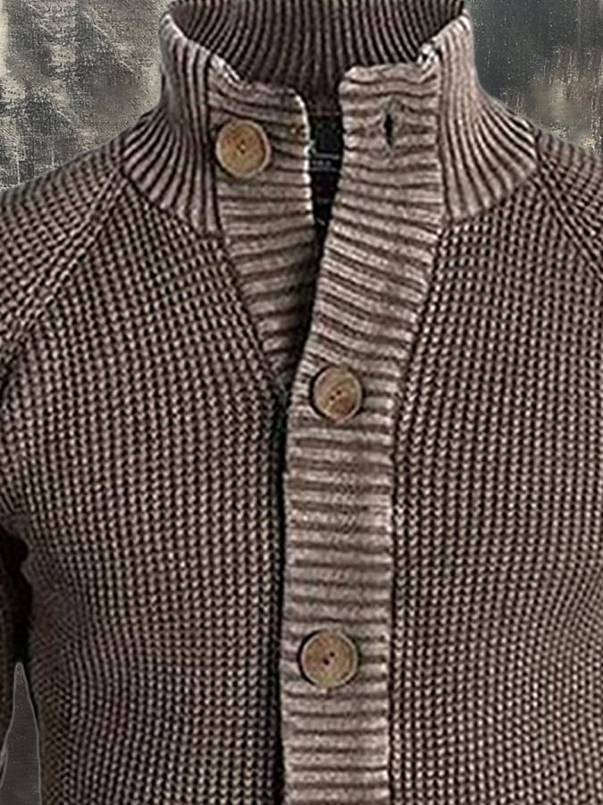 Men's Vintage Casual Knitted Wool Sweater Jacket