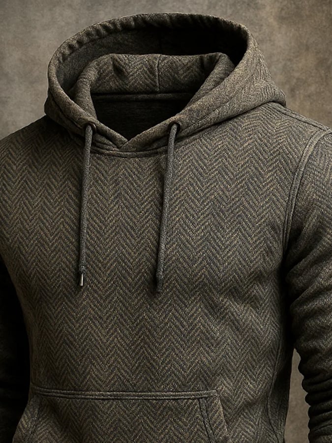 Men's Retro Distressed Print Casual Long Sleeve Sweatshirt