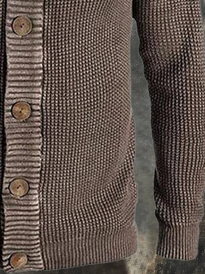 Men's Vintage Casual Knitted Wool Sweater Jacket