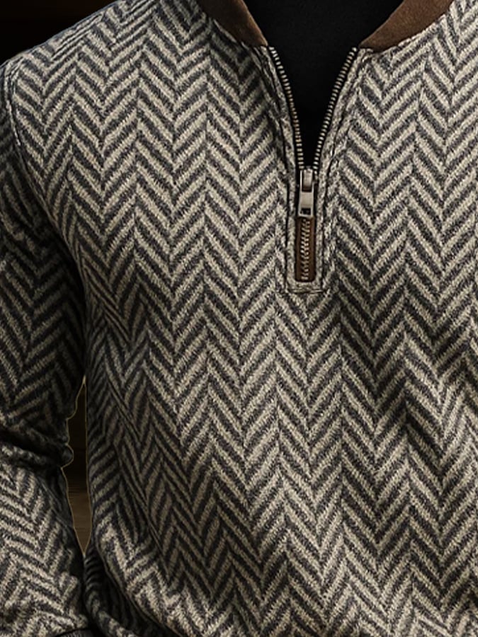 Men's Vintage Jacquard Herringbone Sweatshirt